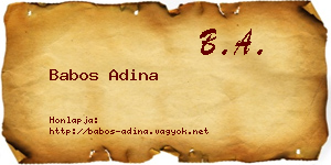 Babos Adina névjegykártya